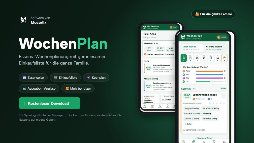 WochenPlan auf dem Handy